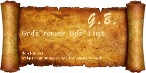 Grünauer Bálint névjegykártya